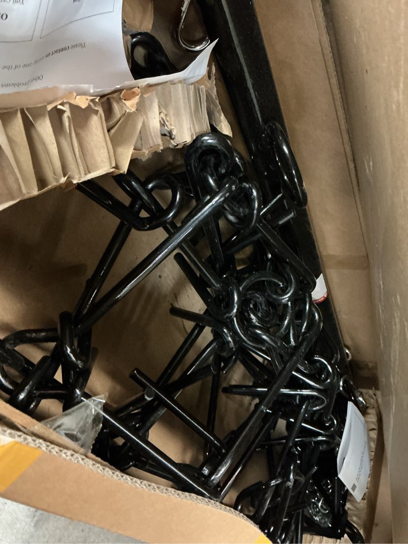 Condition photo showing Good Condition for drag harrow, 4 ft x 5.6 ft durable chain harrow with 80 sharp teeth, suitable for atv utv tractor, ideal for soil preparation, seeding, smoothing landscapes, and yard gravel driveway maintenance