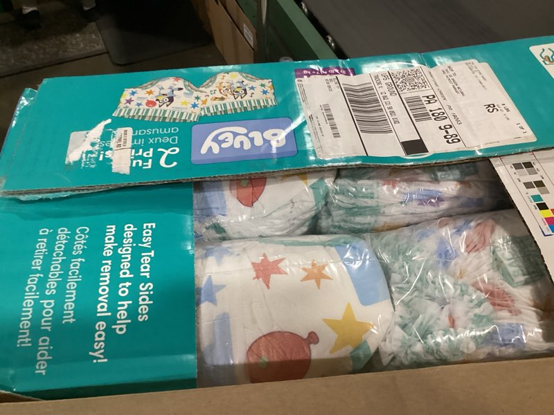 Condition photo showing New/Like New for pampers training pants - easy ups boys & girls bluey - size 4t-5t, 104 count, children's potty underwear (packaging may vary) 4t-5t 104