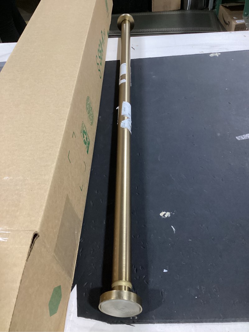 Condition photo showing Good Condition for ivilon shower tension curtain rod - adjustable spring tension rod for shower curtains, bathroom, or windows, easy to install, no drilling required, rustproof, adjustable 36 to 54 inch warm gold 36" to 54" warm gold