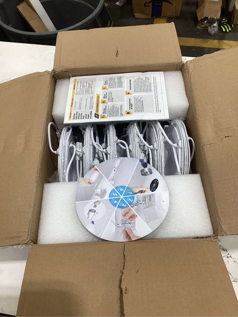 Condition photo showing Good Condition for Ensenior 12 Pack 6 Inch Ultra-Thin LED Recessed Light with Junction Box, 2700K-6000K Selectable, 12W 110W Eqv, Dimmable, 1050LM High Brightness - ETL Certified 6 inch 6000k/5000k/4000k/3500k/3000k/2700k - 6cct white