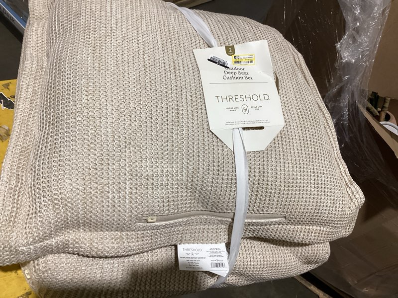 Condition photo showing Good Condition for 2pc natural weave deep seat outdoor cushion set ivory - threshold™