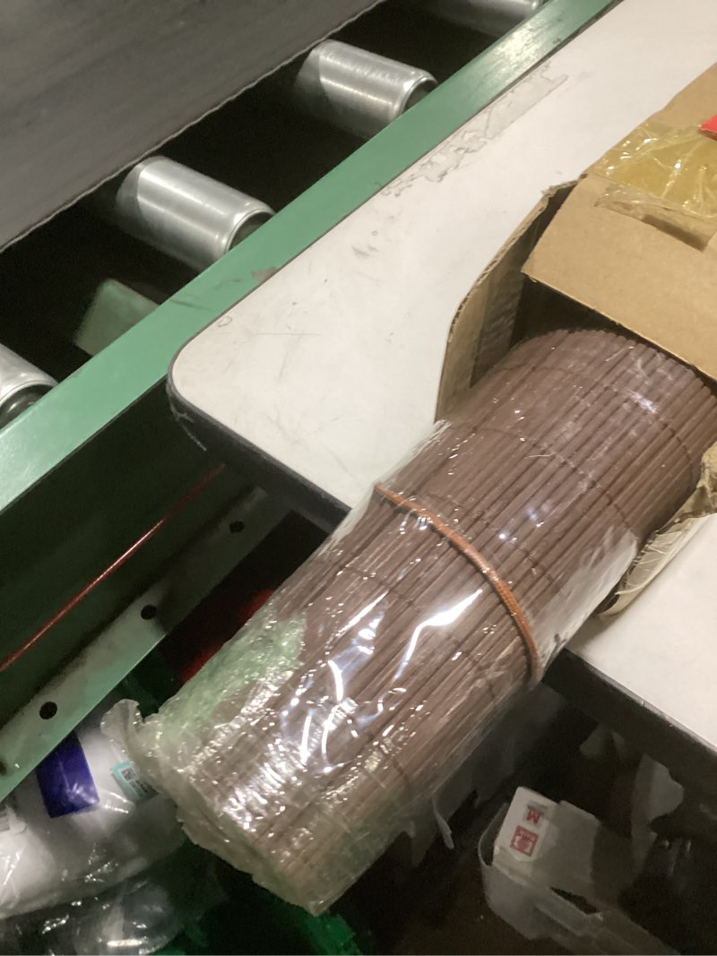 Condition photo showing New/Like New for hiapes bamboo blinds for interior window, bamboo shades for indoor windows, custom size, easy install roller shades for indoor window and outdoor patio brown-4 32"w x 72"h