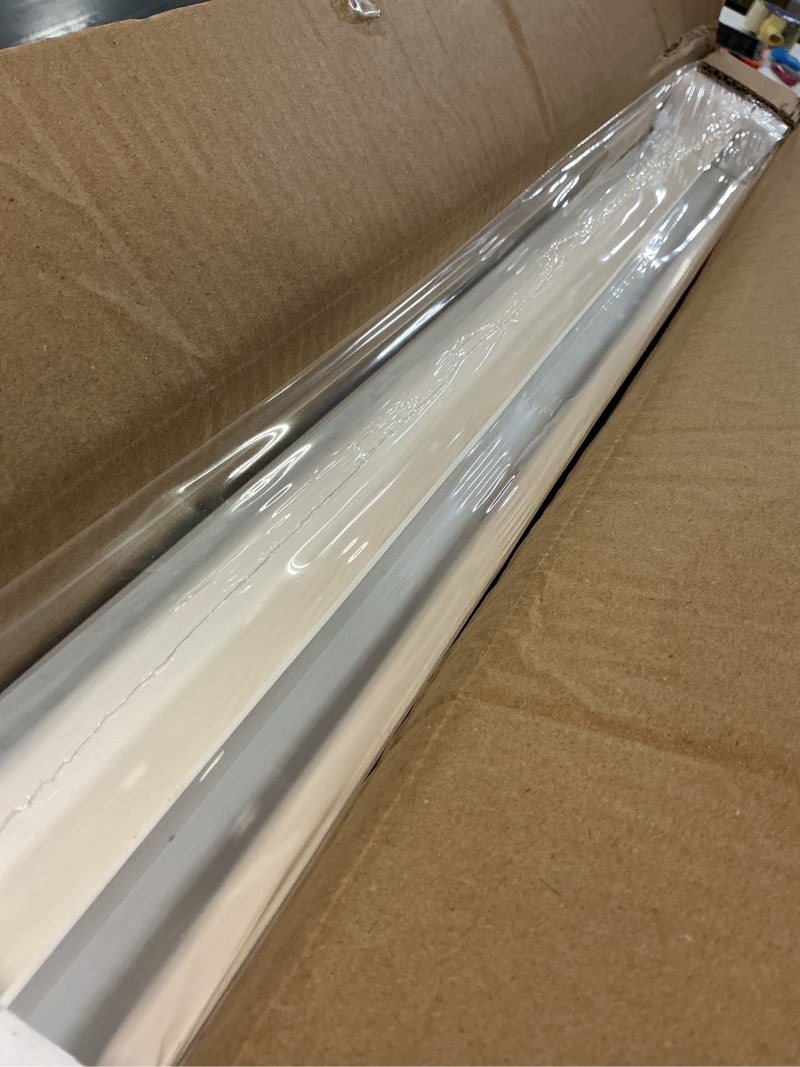 Condition photo showing New/Like New for vinyl basement hopper window, 32" x 14" bathroom window with double pane insulated glass and fiberglass screen, white pvc frame, energy efficient replacement window for basement, bathroom (white) 32x14 in white
