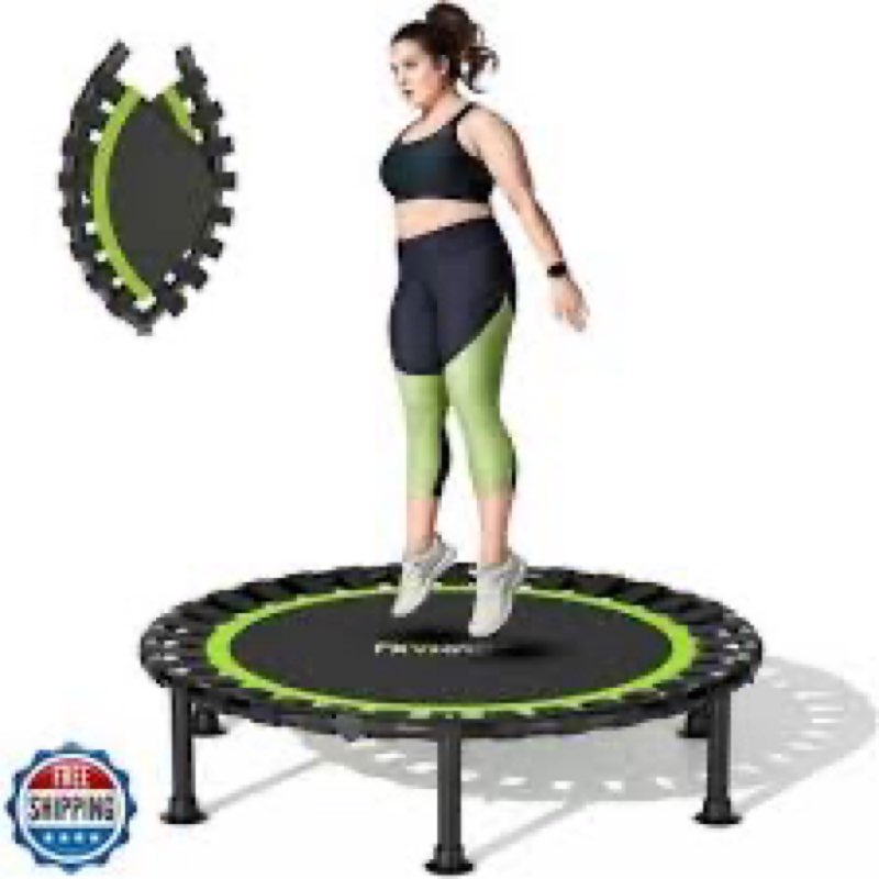 ZCMHAXJ Foldable Mini Trampoline, 40"/48" Rebounder Trampoline for Adults & Kids, 440lbs Capacity In