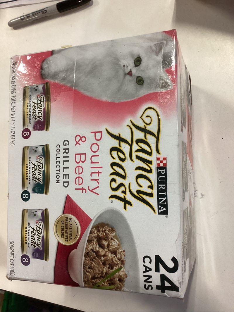 Condition photo showing New/Like New for Purina Fancy Feast Grilled Wet Cat Food Poultry and Beef Collection Wet Cat Food Variety Pack - (Pack of 24) 3 oz. Cans