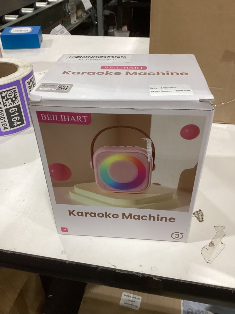 Condition photo showing Good Condition for Mini Karaoke Machine with 2 Wireless Microphones for Kids Adults,Portable Bluetooth Karaoke Speaker with Party Lights,Christmas Birthday Gifts for Girls Ages 4, 5, 6,7, 8, 9, 10,12+ Family Home Party Hotpink 2 Mics