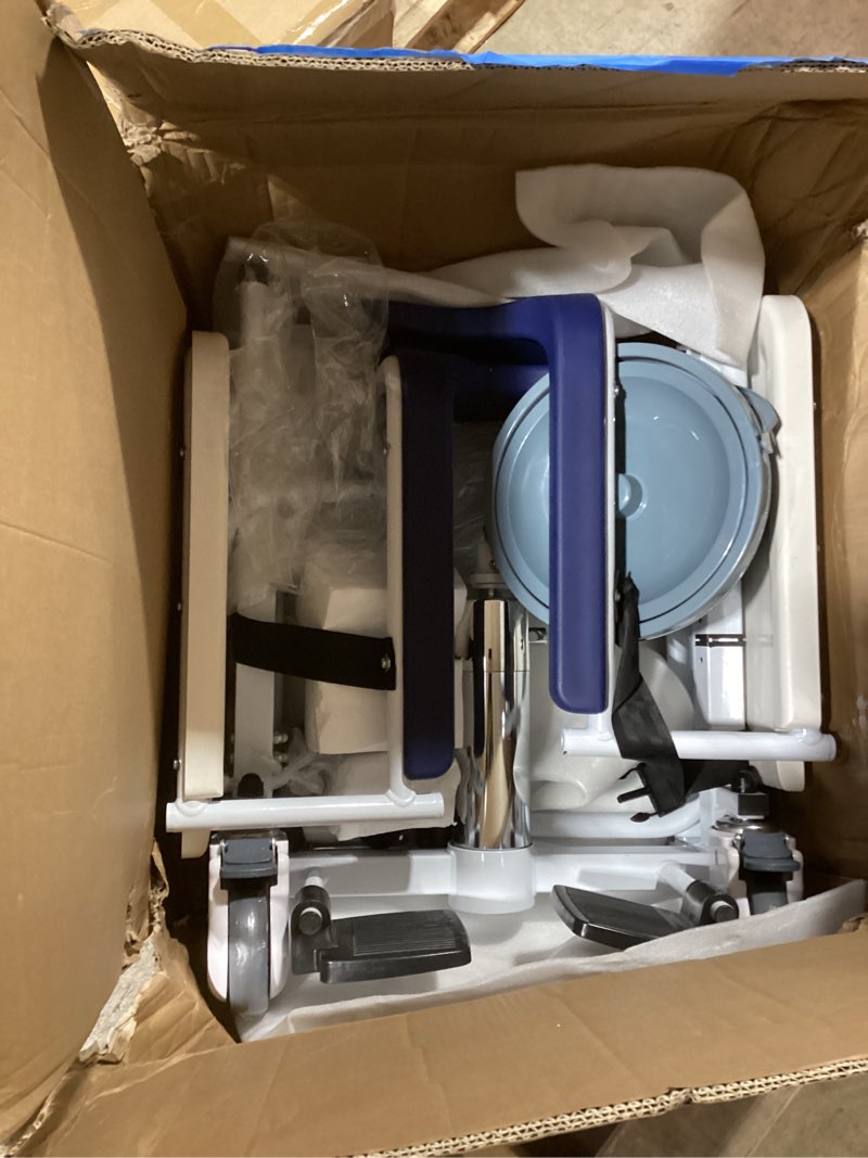 Condition photo showing Good Condition for hydraulic patient lift nursing chair 4 in 1 shower chair transport wheelchair 180° open & close max 350lb adjustable lifting height transfer