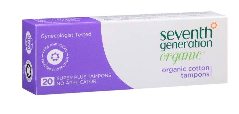 seventh generation tampons super plus no applicator - 20 ct - 2 pk