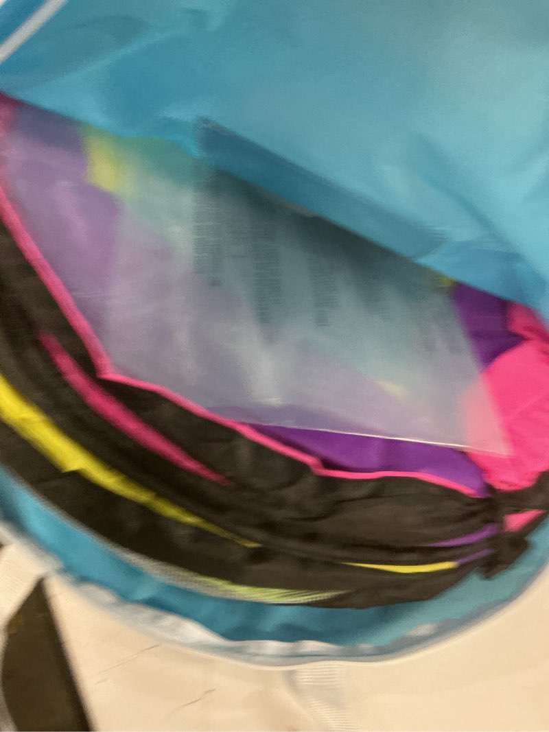 Condition photo showing Good Condition for Kids Play Tunnel for Toddlers, Colorful Pop Up Crawl Through Tunnel Play Tent for Baby or Dog Cat Pet with Breathable Mesh, Collapsible Gift for Boy Girl Game Indoor Outdoor Toy Vibrant Color Tunnel