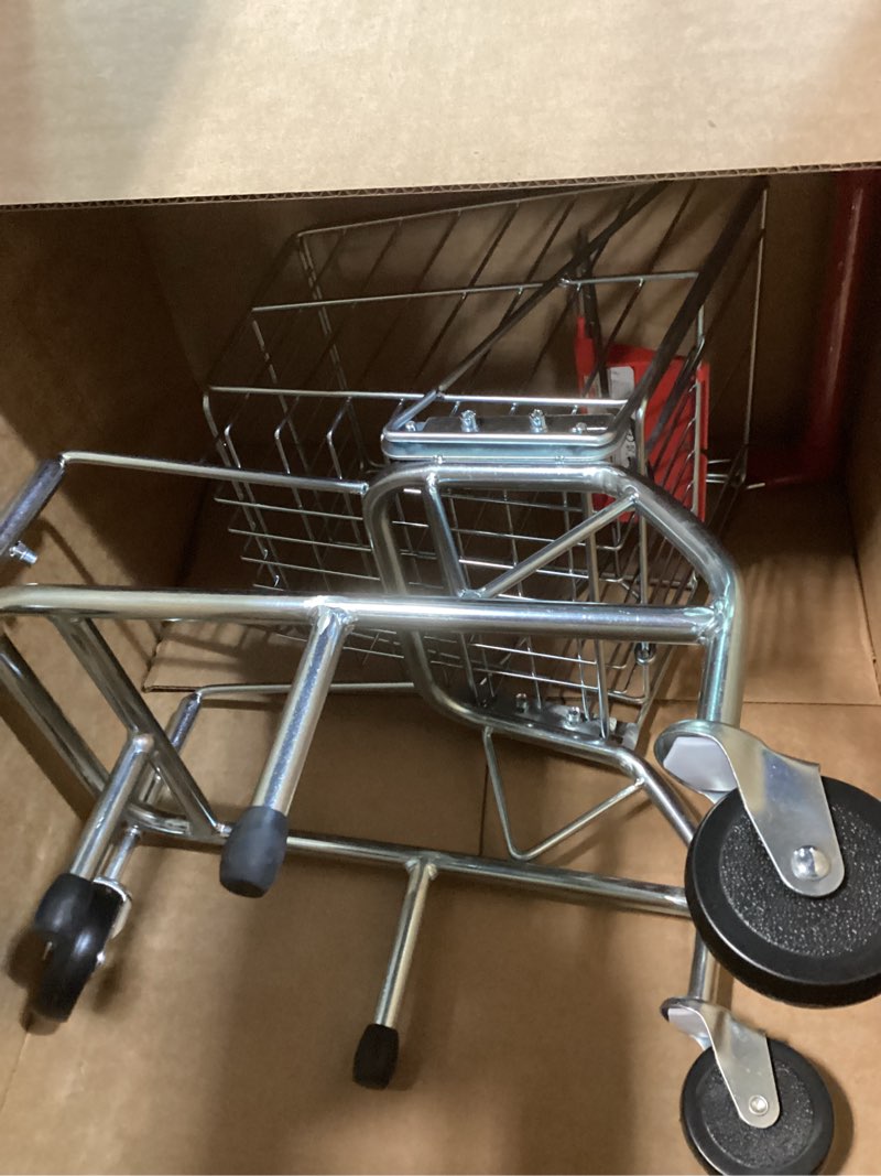 Condition photo showing As Is for melissa & doug toy shopping cart, grocery store pretend play toys with sturdy metal frame & working wheels, toddler shopping cart, preschool learning toys for girls & boys 3+