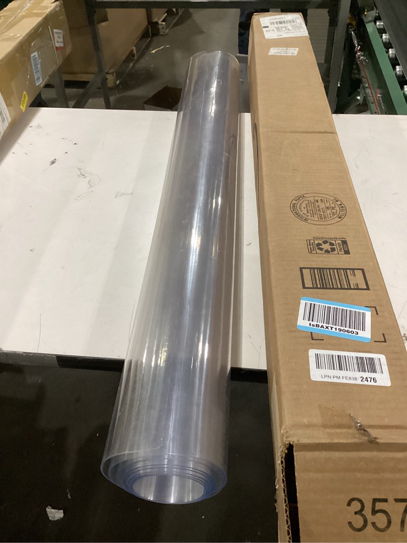 Condition photo showing New/Like New for OstepDecor Clear Table Protector 42 x 86 Inch, 2mm Thick Plastic Table Cover, Waterproof PVC Clear Table Cover Protector, Desk Protector Mat, Writing Desk Pad for Desktop, Coffee & Dining Room Table 42" x 86" (Rectangular) Crystal Clear 2mm