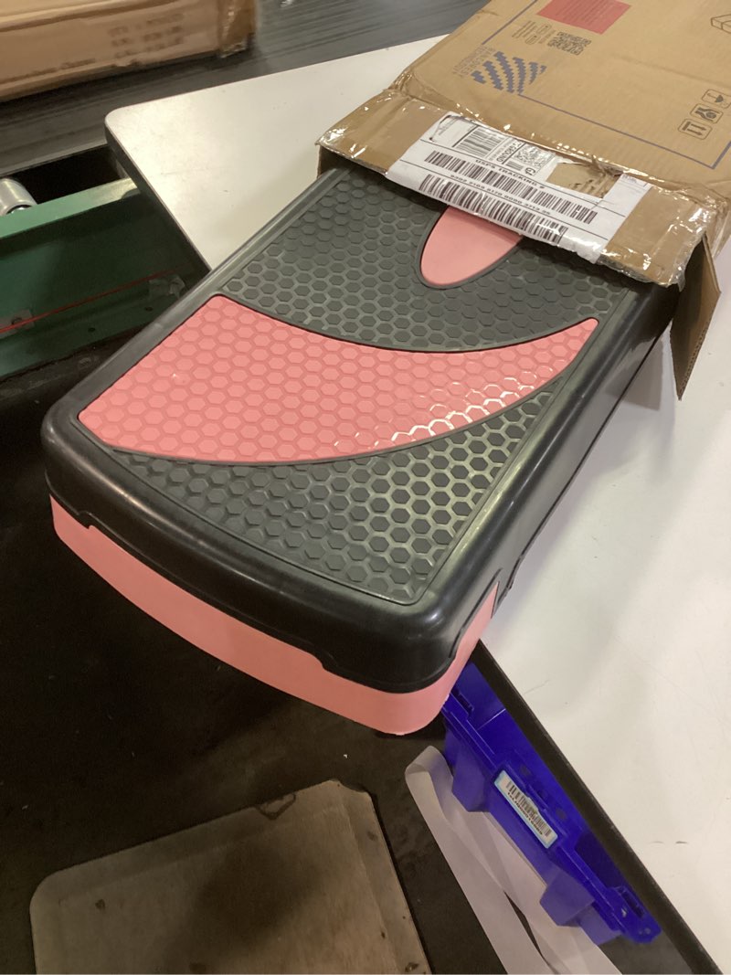 Condition photo showing Good Condition for ZENY 31’’ Aerobic Step Platform, Adjustable Exercise Workout Stepper with Stable Risers, Stand Up Steppers for Exercise at Home, Fitness Equipment for Home Gym pink