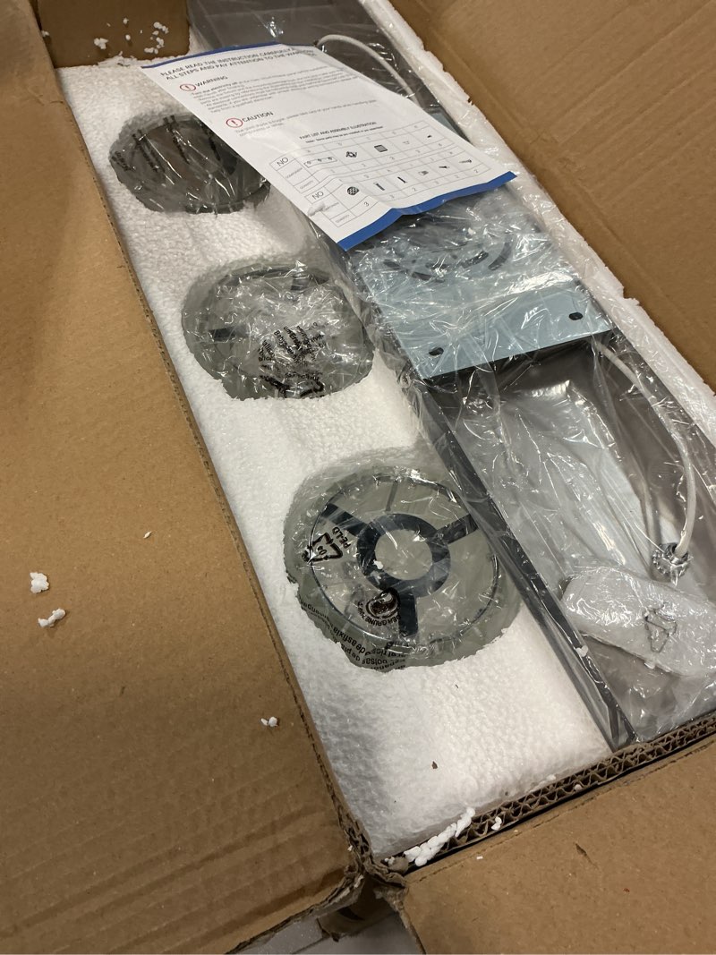 Condition photo showing Good Condition for 3-Light Bathroom Vanity Light - Crystal Bathroom Lighting Fixtures Over Mirror with 60w(Max) E12 Base, 42pcs Crystal Sheet, Chrome Vanity Lights for Bath Room 3 Light