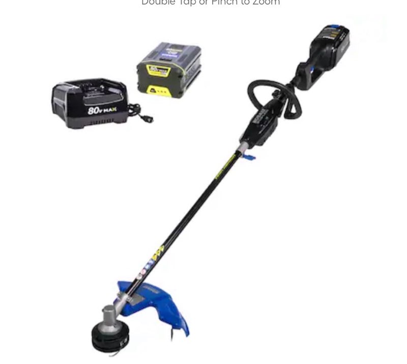 kobalt 80-volt 16-in straight shaft attachment capable battery string trimmer edger conversion capable 2.0 ah (battery included) (charger included)