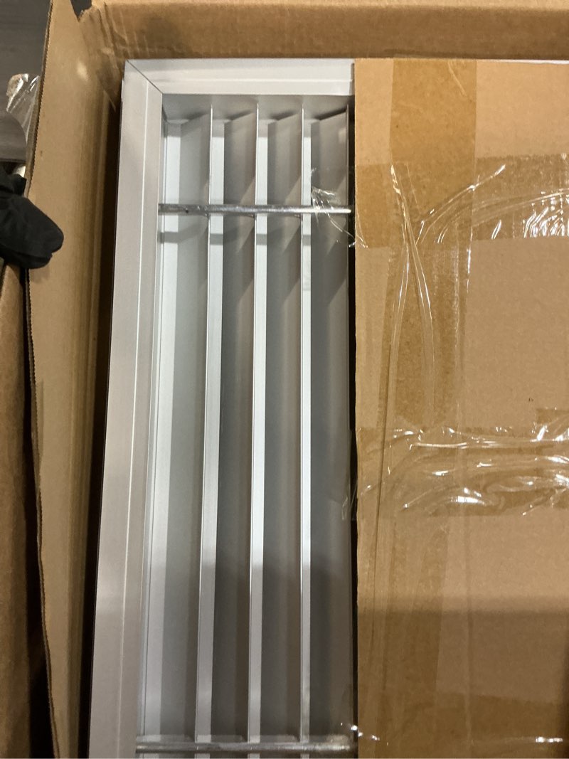 Condition photo showing Good Condition for patikil door air vent cover, 20 x 12 inch, aluminum grille ventilation cover, louvered door vent grille, for cabinet wardrobe door, silver tone