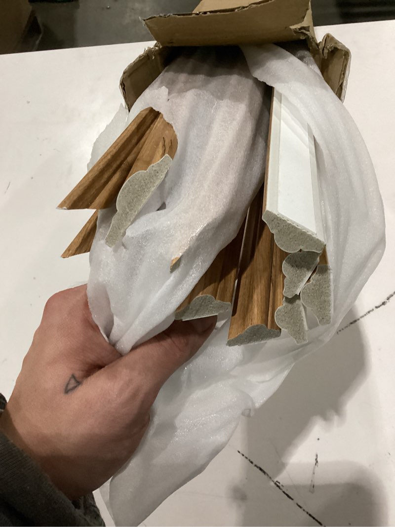 Condition photo showing New/Like New for 3 Set Peel and Stick Wall Molding Kit, Premade Accent Molding Wainscoting Panel for Interior Wall Moulding Decor, Ready to Assemble Wainscoting Accent Panel, 30 x 16.5 Inches (Gold Color)