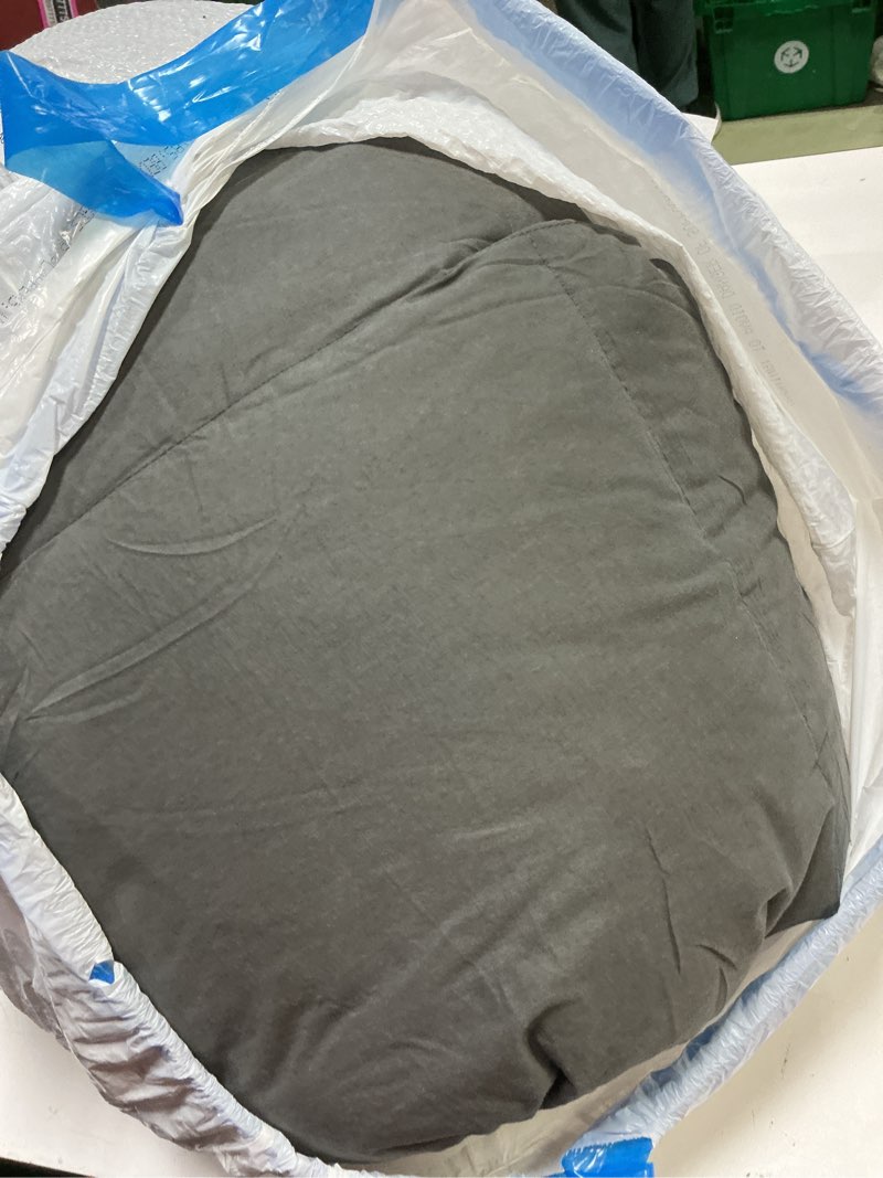 Condition photo showing As Is for Cosybay Heavyweight Queen Feather Down Fiber Comforter - Dark Grey Fluffy Thicker Duvet Insert- Soft Bedding Comforters with Cotton Cover - 90 x 90 Inch Queen Grey/Heavyweight