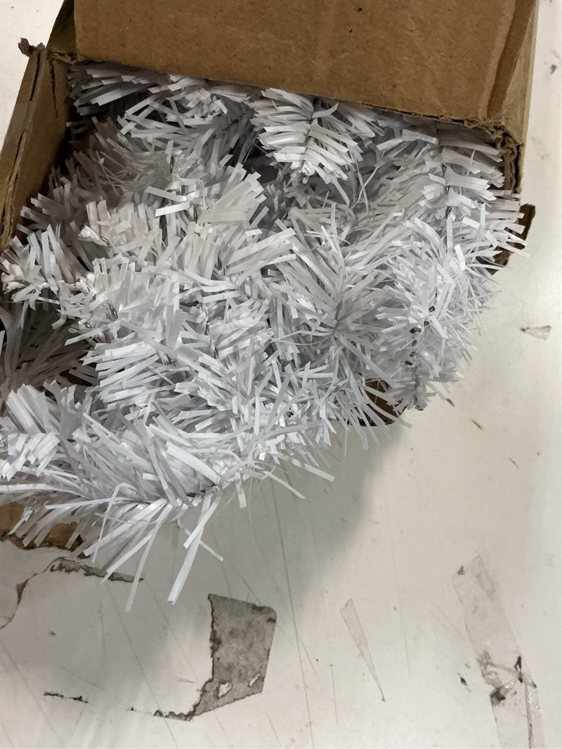 Condition photo showing As Is for 3ft Small Christmas Tree?Mini Artificial Christmas Tree with Battery Operated Lights for Office,Desk,Indoor, Outdoor, Holiday Xmas Party Decoration, Easy Setup -White-3FT White 10in