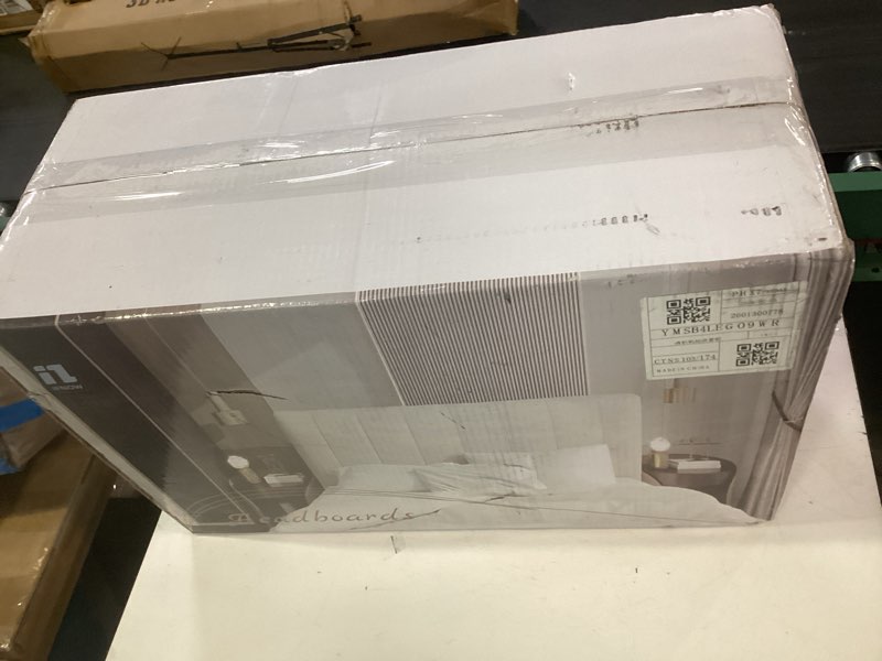 Condition photo showing New/Like New for ifnow upholstered wall mounted headboard, 3d soundproof wall panels peel and stick for queen size, reusable and removable tufted bed headboard in linen (6 panels, 10" x 24") fabric-linen twin