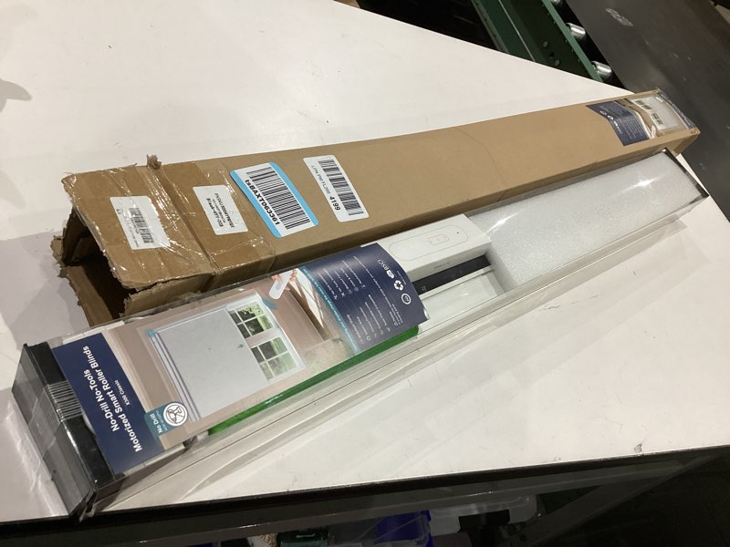 Condition photo showing Good Condition for no-drill motorized blinds with remote control, rechargeable smart blackout electric shades for windows, electric automatic wireless cordless operation (black,36" w*72" h)