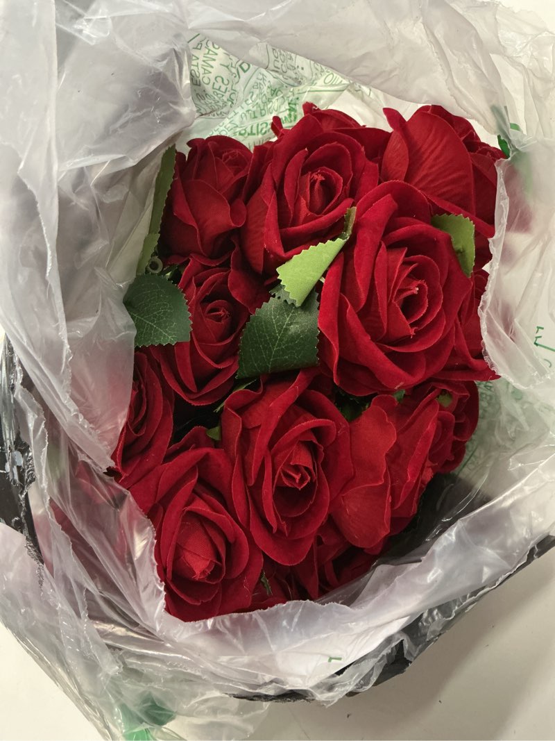 Condition photo showing Good Condition for hananona 50 pcs artificial roses in bulk, fake silk red roses realistic roses for wedding centerpieces flower arrangement home decor (50, red) red 50