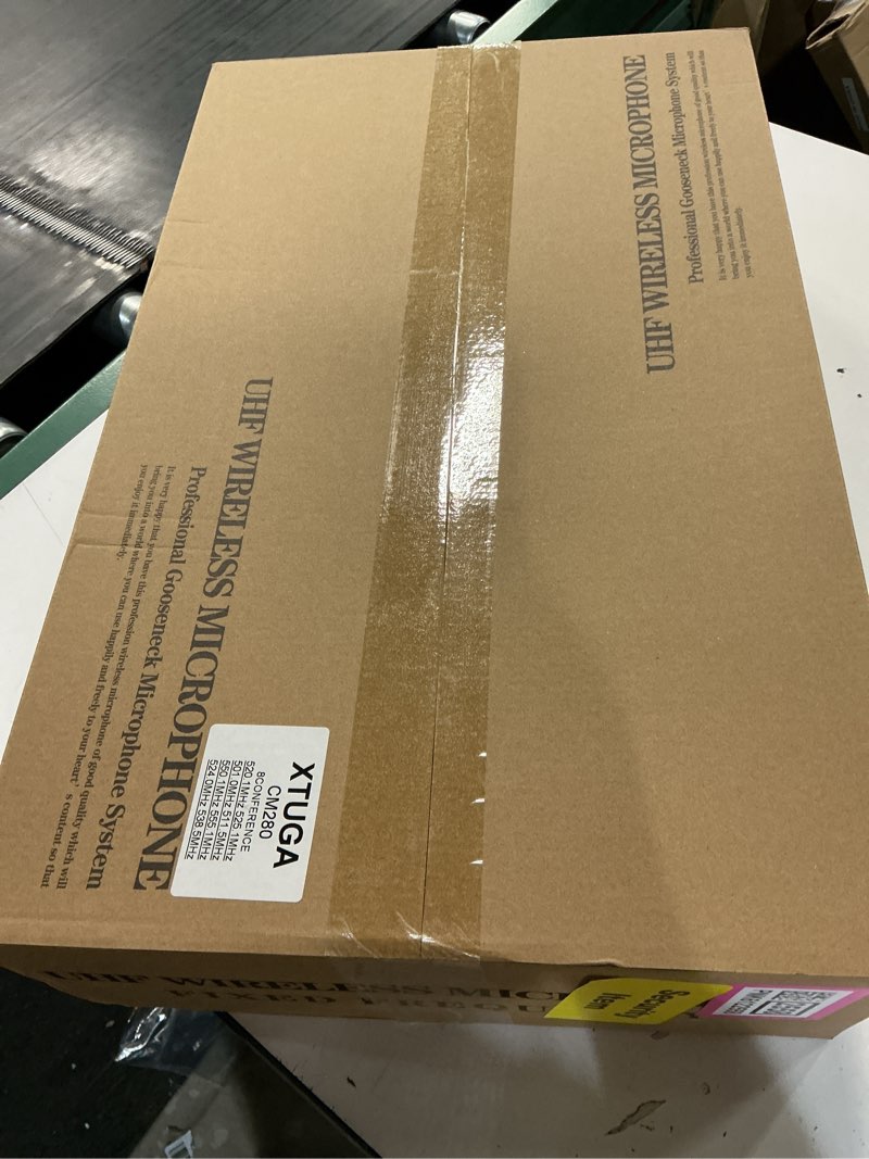 Condition photo showing New/Like New for xtuga cm280 8 channel wireless gooseneck microphone system, uhf fixed frequency conference mics with crystal-clear audio for corporate boardrooms, government meetings & large conferences