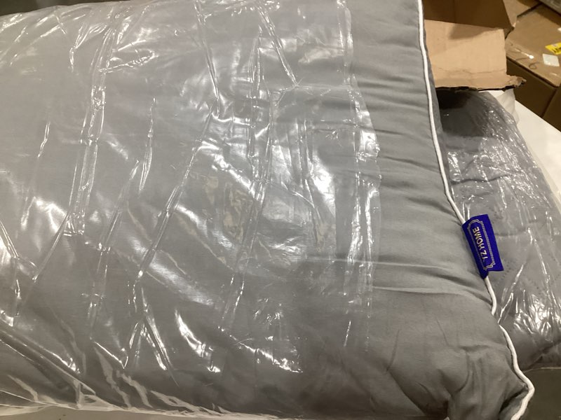 Condition photo showing As Is for yz home long body pillow for adults - firm body pillow insert with shredded white memory foam, adjustable height, soft support for side sleeping, pregnant women, washable (grey, 20x54 inch) grey 20x54 inch