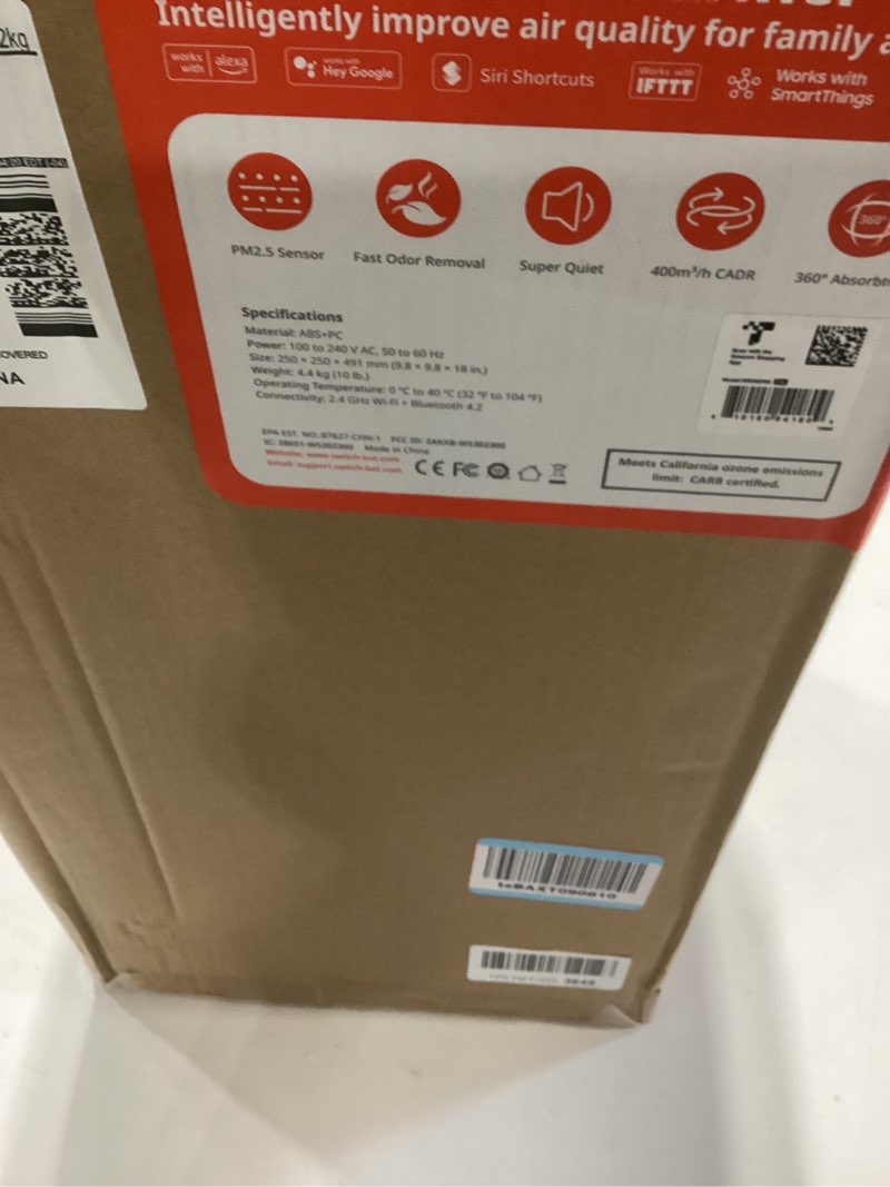 Condition photo showing New/Like New for SwitchBot Air Purifiers for Home Large Room with Matter Up to 3620 ft², 20dB, Washable Pre-filter, Pet Mode, 10 RGB Colors, Aromatherapy, Work with Apple Home, Google Home, HomeAssistant