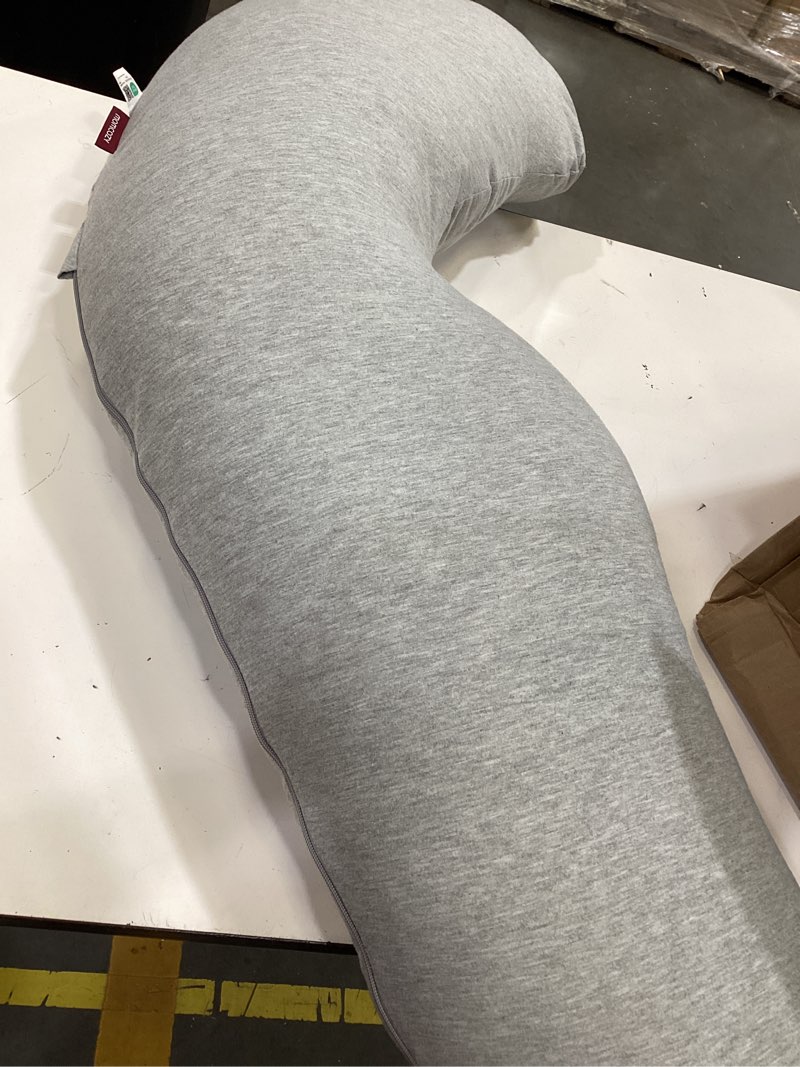 Condition photo showing Good Condition for momcozy j-shaped pregnancy pillow for sleeping with cooling cover, side sleeper support for belly, hip & leg, deep grey cooling fabric - deep grey