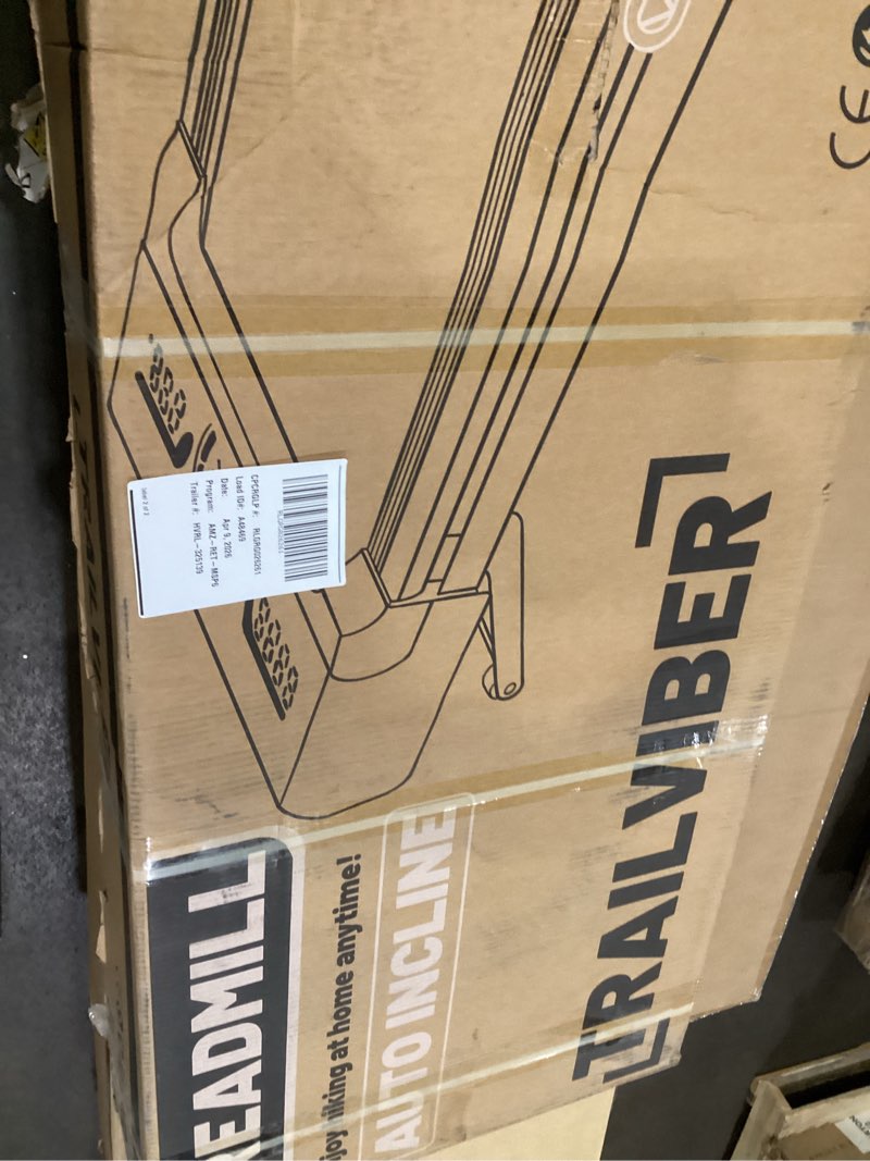 Condition photo showing As Is for walking pad treadmill with 12% 9-level auto incline, 450 lbs capacity rgb led screen, bluetooth speaker under desk treadmill, compact treadmills for home hiking