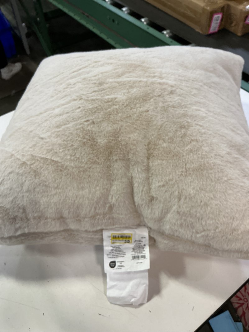 Condition photo showing Good Condition for oversized faux rabbit fur square throw pillow neutral - threshold™