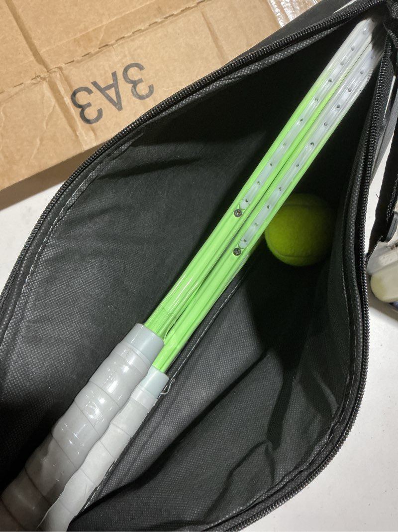 Condition photo showing Good Condition for Children's Tennis Racket for 2 Players, Suitable for Beginners, pre Worn 27 inch Lightweight Children's Racket, Suitable for Boys and Girls, Equipped with Tennis Green