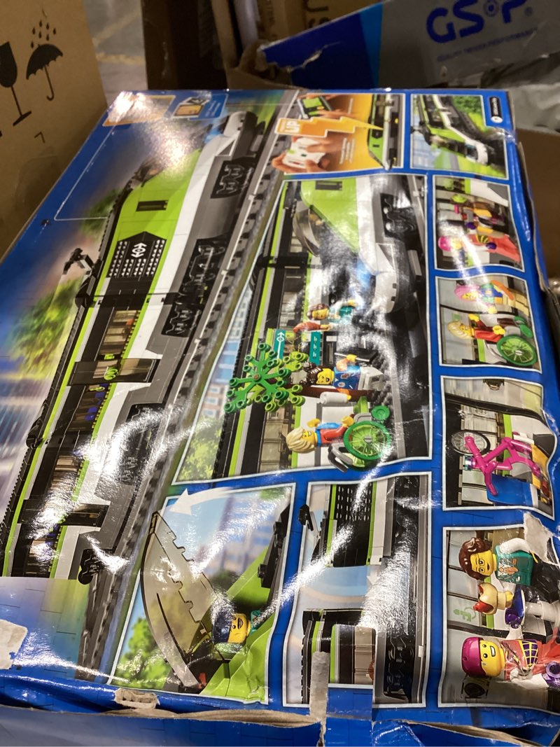 Condition photo showing Good Condition for lego city express passenger train set - remote controlled train toy w/working headlights, 2 coaches & 24 track pieces - building set gift idea for kids, boys & girls, ages 7+ - 60337 standard packaging
