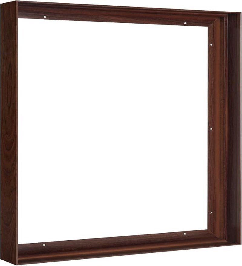 Metal Floating Frame for 24x24 Canvas Oil Paintings, DIY Canvas Frame with 1.5" Deep, Floater Frame for Canvas Prints Wall Art/Portrait/Landscape Living Room Bedroom Kitchen Decor (Walnut)