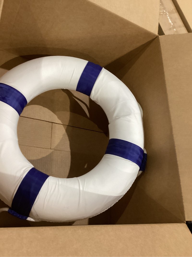 Condition photo showing Good Condition for foam swim rings swimming pool life ring buoy with perimeter rope blue