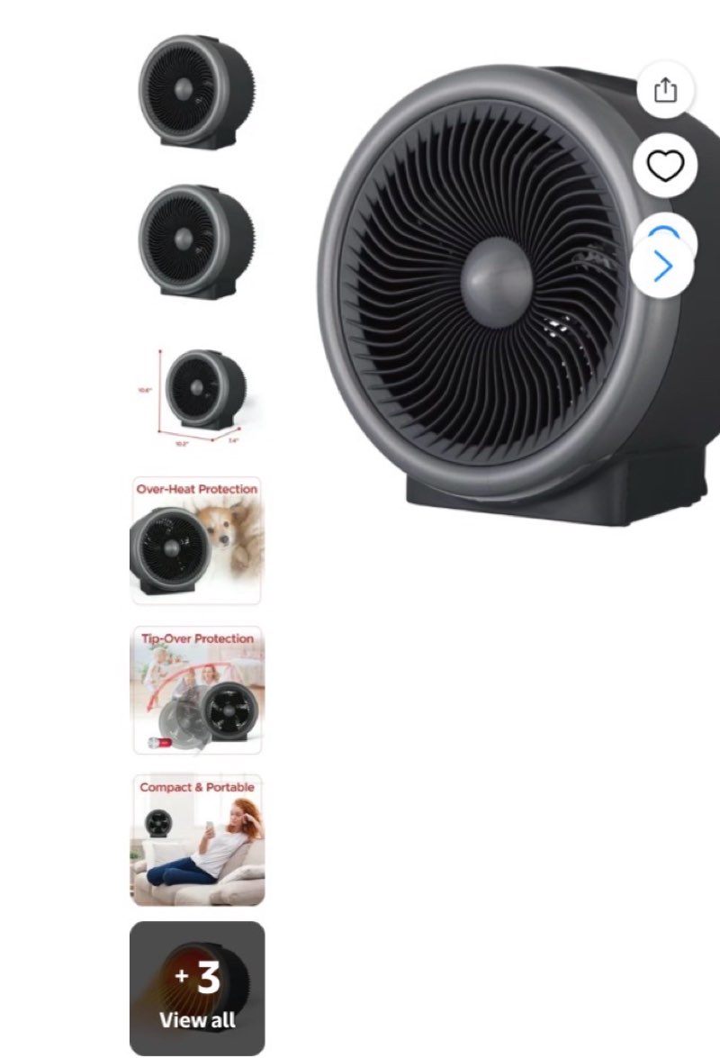 BLACK+DECKER 1,500-Watt-Max Digital Turbo 2-in-1 Fan Heater with Thermostat, Silver and Black