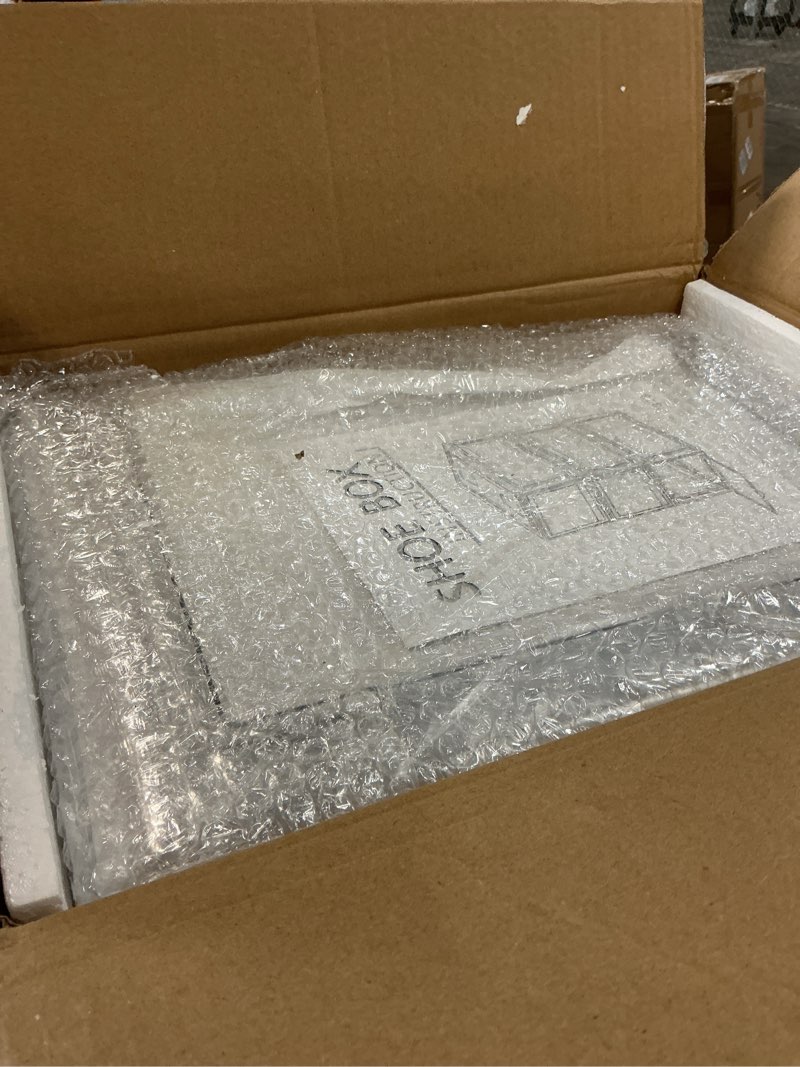 Condition photo showing As Is for AOHMPT 12 Pack Shoe Box,Drop Front Shoe Box,Clear Plastic Stackable Sneaker Box,Shoe Containers,Acrylic Shoe Display Case,Sneaker Storage,Fits Up to Size 15