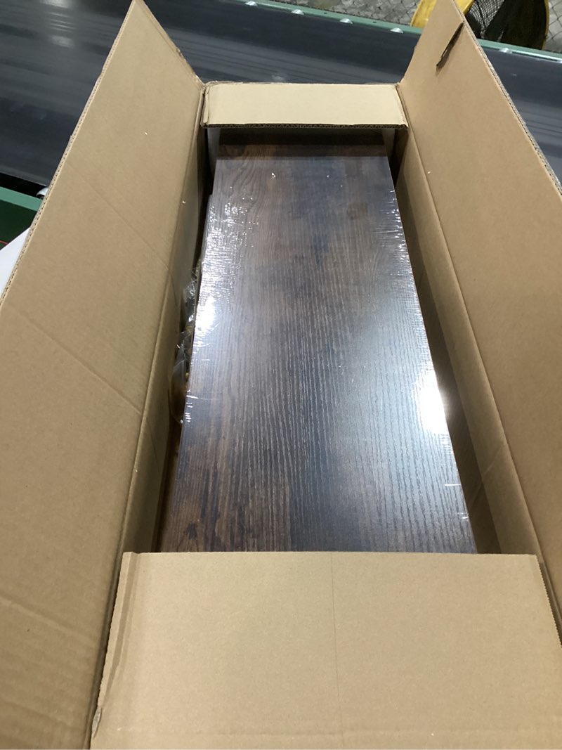 Condition photo showing New/Like New for bayka floating shelves, 36 inches long wall mounted rustic wood shelves for bathroom, bedroom, living room, kitchen, office, hanging shelf for books/storage/decor(rustic brown,set of 2) b. rustic brown - americana farmhouse style 36inches