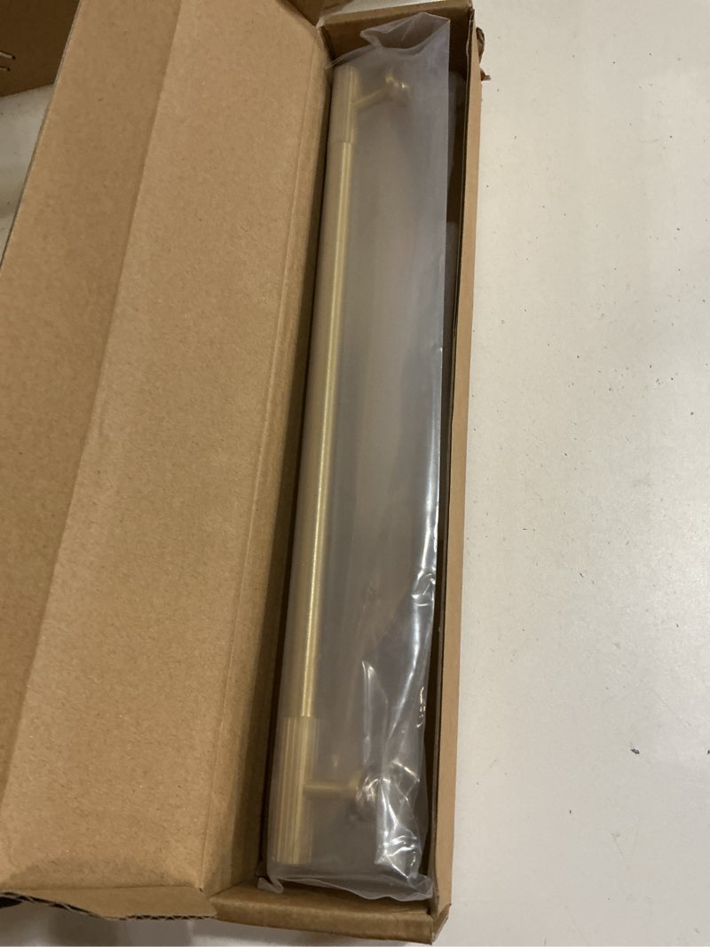 Condition photo showing New/Like New for rzdeal 2pcs solid brass gold cabinet pulls, 10 inch hole centers for kitchen cupboard handles modern drawer dresser pulls bathroom brushed brass cabinet pulls wardrobe door handles 2 10 inch
