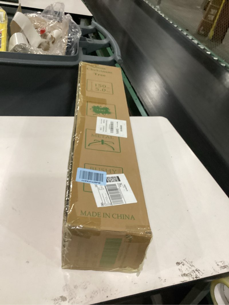 Condition photo showing New/Like New for CCINEE 5ft Pop Up Bent Top White Christmas Trees,Outdoor Christmas Decorations Porch Decor Bentable Artificial Tinsel Xmas Tree Santa Hat Style for Holiday Home Apartment Office Display