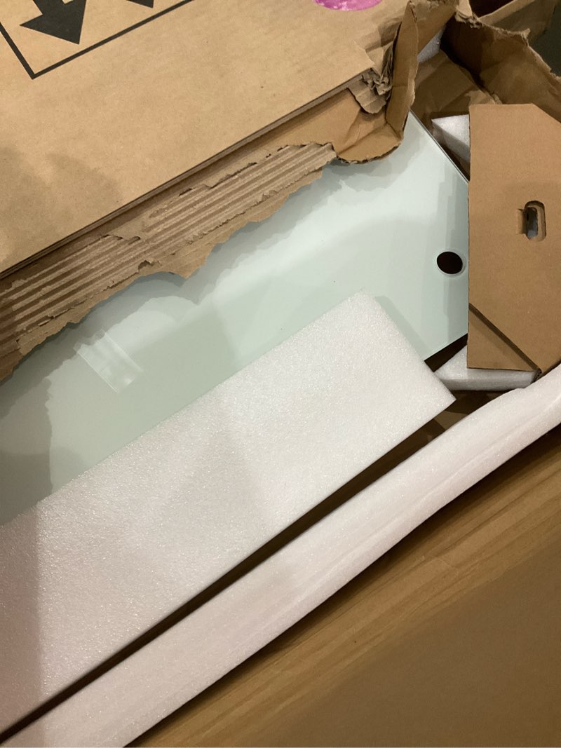 Condition photo showing As Is for quartet dry erase board, glass whiteboard 96"w x 48"h, non-magnetic, infinity, white (g9648nmw) white 96"w x 48"h