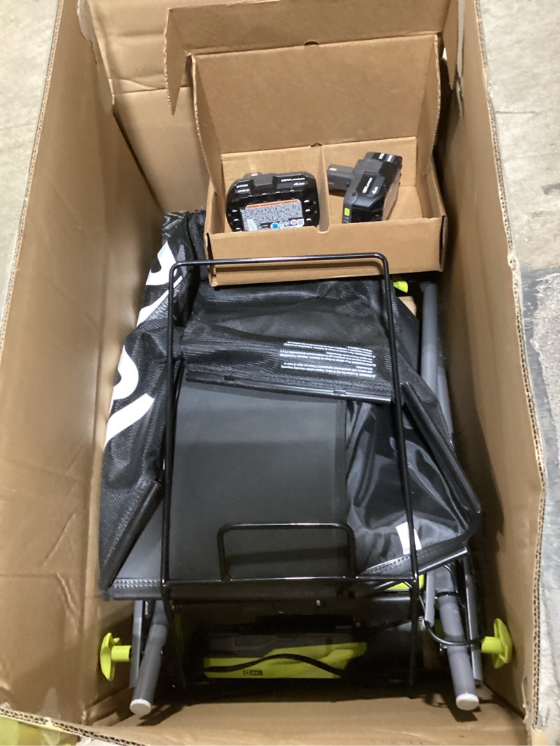 Condition photo showing Good Condition for one+ hp 18v brushless 16 in. cordless battery walk behind push lawn mower with (2) 4.0 ah batteries and (1) charger