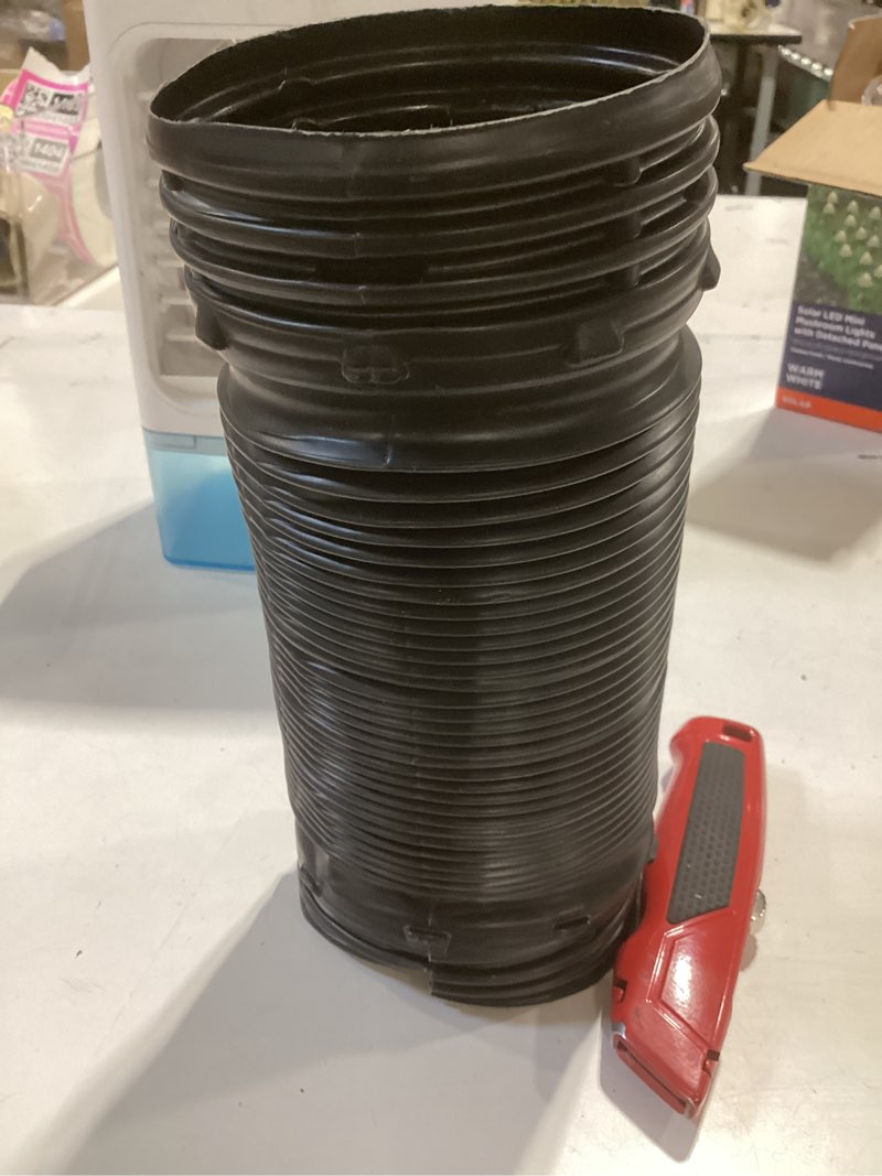 Condition photo showing As Is for flex-drain 4-in x 4-in 90-degree corrugated elbow fittings