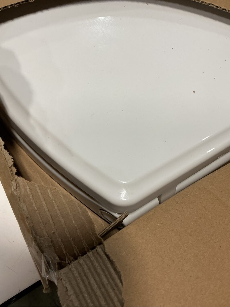 Condition photo showing As Is for hibbent premium elongated toilet seat with cover(oval) quiet close, one-click to quick release, easy installation never loosen hinge, slow close toilet seat and cover, easy cleaning-white color 18.5'' elongated