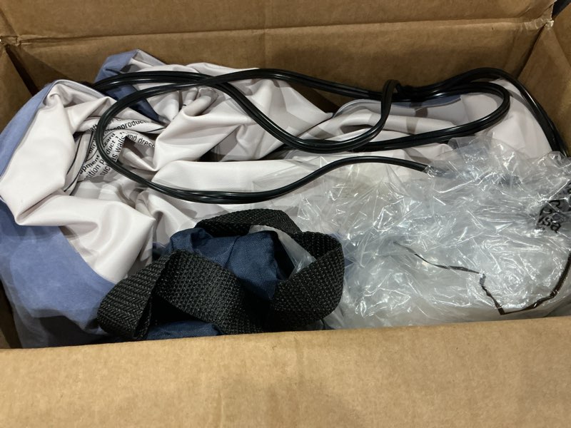 Condition photo showing As Is for soundasleep products dream series luxury air mattress, comfortcoil technology, built-in high capacity pump for home, camping- double height, adjustable, inflatable blow up, portable - twin xl size twin xl blue