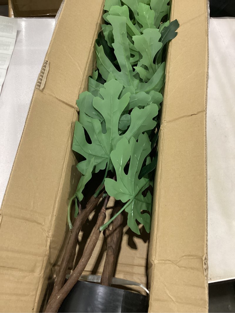 Condition photo showing New/Like New for Artificial Sycamore Tree – Faux Indoor Plant for Home & Office Décor, Realistic Green Leaves, 44.9" Potted Fake Tree 3ft 9in