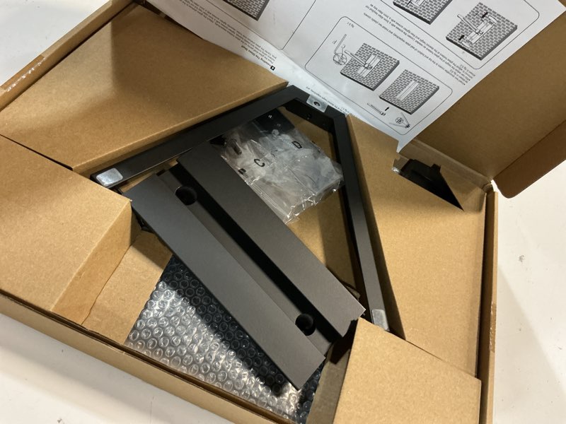 Condition photo showing Good Condition for suptek glass floating shelf, 1 tier media shelf for tv accessories, flat black wall mount bracket, 17.6lbs weight capacity, quick installation, cable management, custom style, backless black 1 tiers
