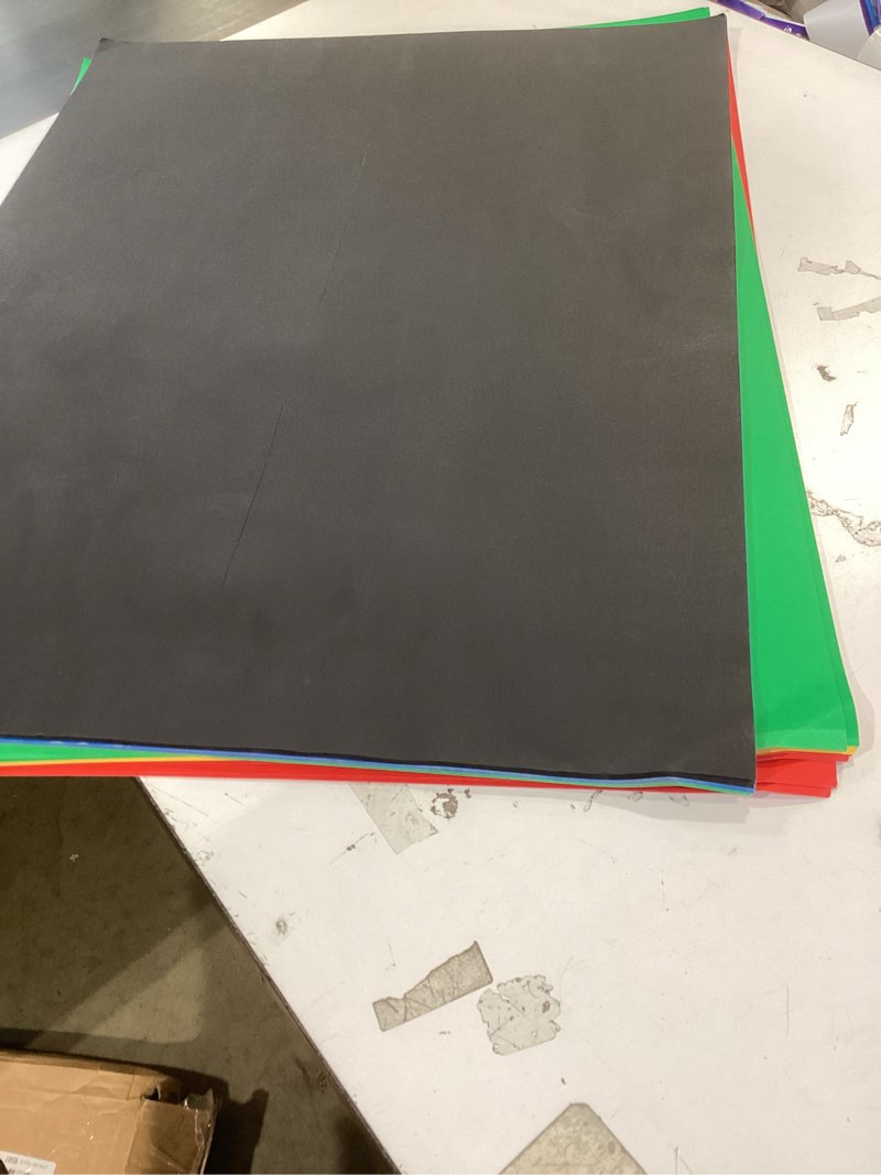 Condition photo showing As Is for hygloss large colored poster board 22x28 - 25 assorted standard color poster boards bulk pack - red, yellow, green, blue, black - 10 pt. thickness poster board paper - posterboard multipack 22" x 28" assorted primary colors 22 x 28-inch 25 sheets