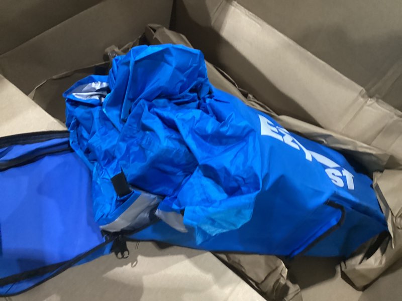 Condition photo showing Good Condition for ezyfast ultra compact backpack canopy, pop up shelter, portable sports cabana, 7.5 x 7.5 ft base / 6 x 6 ft top for hiking, camping, fishing, picnic, family outings