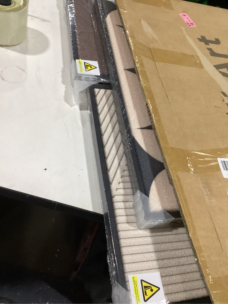 Condition photo showing New/Like New for Framed Boho Neutral Abstract Wall Art Set of 3, Brown Beige Black Modern Canvas Prints Paintings, Minimalist Line and Geometric Shape Pictures for Living Room Dining Room Bedroom Wall Decor